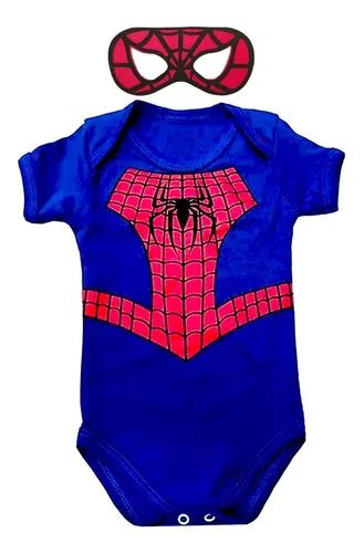 Body Bebê Mesversário Temático Homem Aranha Máscara Parcelamento