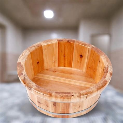 ♝cedar Wooden Foot Basin Tub Bucket For Foot Bath Massage Spa Sauna Soak Wood Foot Spa Bath Basi