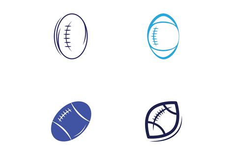 Rugby Ball Logo Graphic by Mujiyono · Creative Fabrica