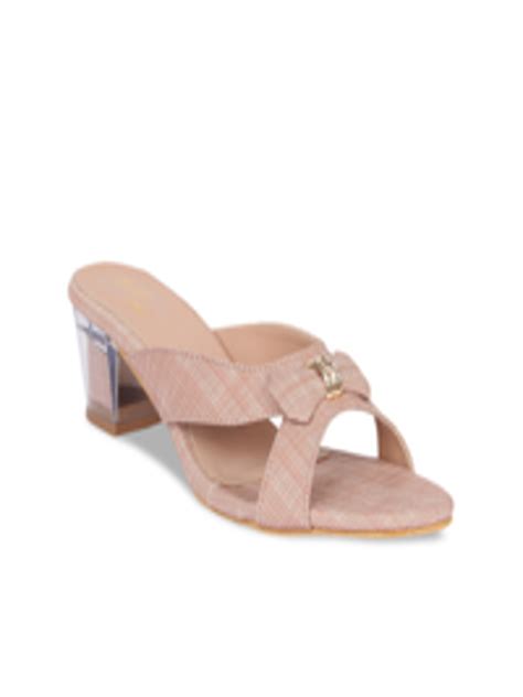 Buy Bella Toes Women Pink Textured Block Heels Heels For Women