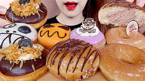 Asmr Halloween Cream Donut Chocolate Donut Mukbang 크리스피크림 할로윈 도넛 초코크림