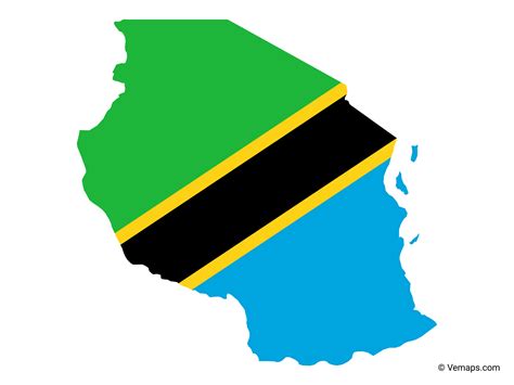 Flag Map of Tanzania | Free Vector Maps