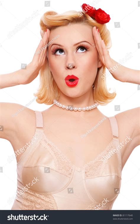 Beautiful Sexy Blond Girl Vintage Lingerie Stock Photo Shutterstock