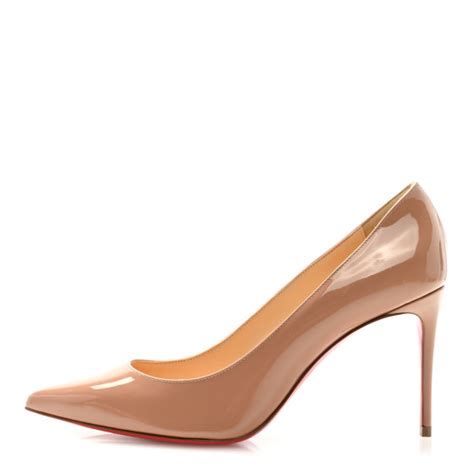 CHRISTIAN LOUBOUTIN Patent Kate Pumps Nude FASHIONPHILE