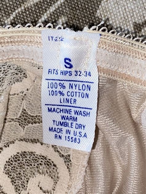 Vintage Lace Trim Nude Bikini S Panty Nylon BRIEF Sh Gem