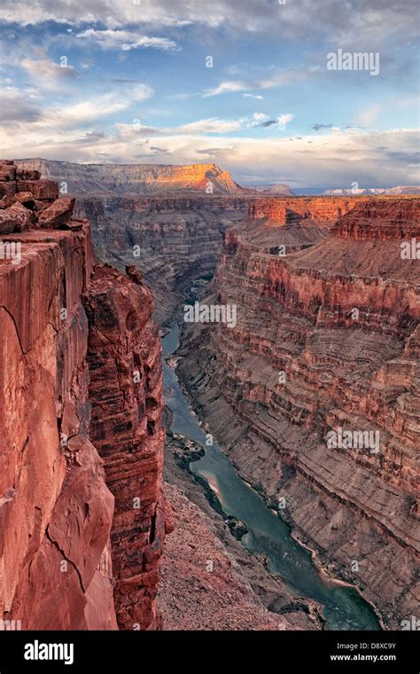 Three Thousand Foot Vertical Drop To The Colorado River From Remote