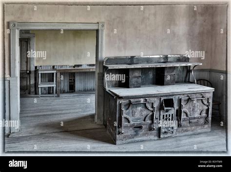 Bannack Ghost Town Interior Of Hotel Meade Stock Photo Alamy