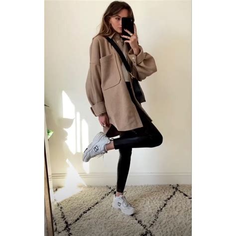 Caso Oversized Nude Lan Batida Casaco Quente Para O Inverno Shopee Brasil