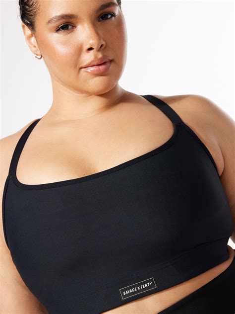 Running Hot Low Impact Lace Up Sports Bra In Black Multi Savage X Fenty