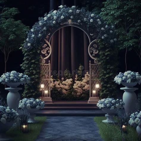 Weddings An Arch Of Flowers A Garden Of Branches And Roses With A