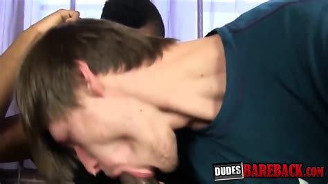 Gay Teen Moans During Hard Interracial Raw Sex Session