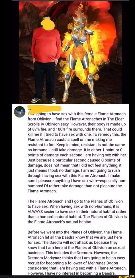 I Going To Have Sex With This Female Flame Atronach From Oblivion I Find The Flame Atronaches