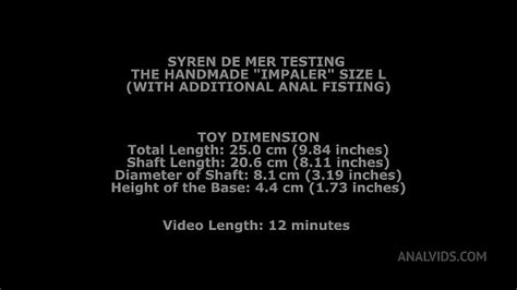 Syren De Mer Testing The Handmade Impaler Size L With Additional Anal Fisting Twt Xxx