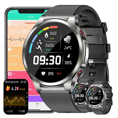 E500 Smart Watch Touch Screen Real Time Non Invasive Blood