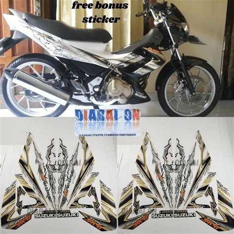 Putih Striping Sticker Suzuki Satria Fu Satria F Barong White