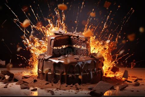 Hot Explosive Chocolate Cake Flavor Concept Stock Photo Image Of Vibrant Event 304854266