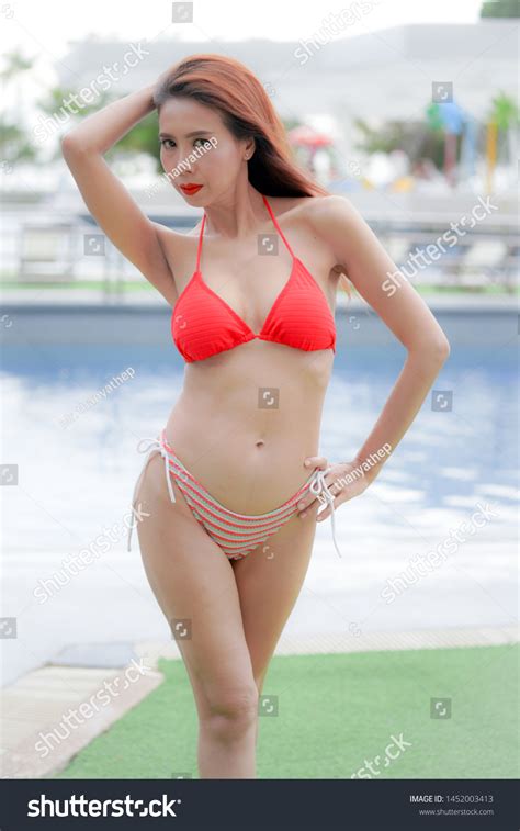 Beautiful Sexy Woman Red Bikini Portrait Stock Photo 1452003413 Shutterstock
