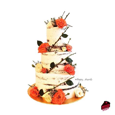 Naked Cake Con Flores Orange HAPPY DESSERT Naked Cake Con Flores Orange