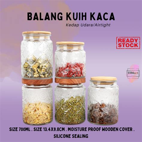 Balang Kaca Bekas Balang Biskut Kuih Raya Kedap Udara Glass Jar Food