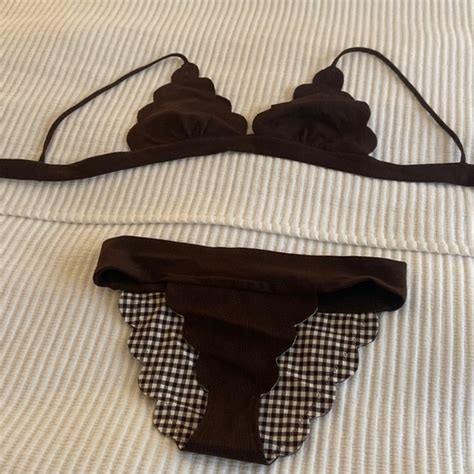 Marysia Swim Swim Nwot Marysia Scalloped Bikini In Brown Sz M Poshmark