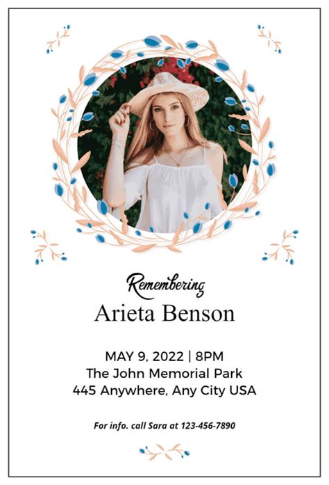 Funeral Invitation Sample