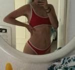 Contrast Piping Padded Bralette Bikini Set In Red Zaful