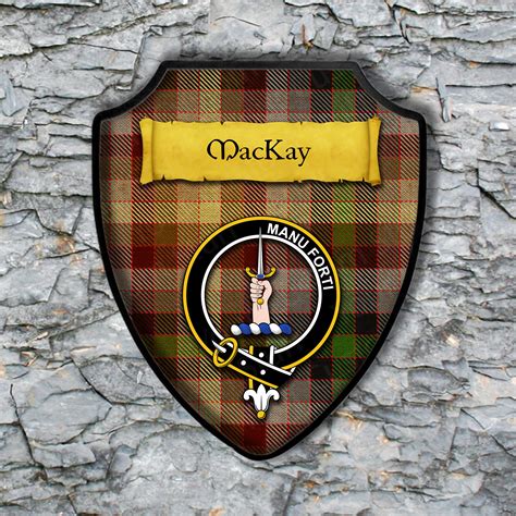 Mackay Shield Plaque With Scottish Clan Coat Of Arms Badge On Clan