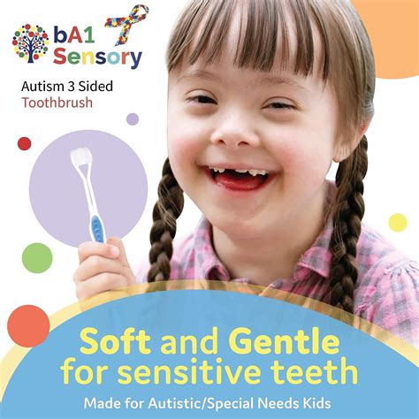 Ba1 Sensory 3 Sided Autism Toothbrush For Special Needs Kids Soft