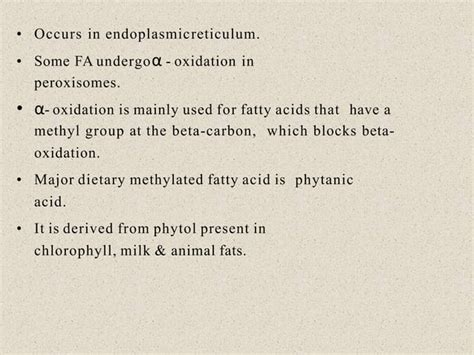 Oxidation Of Fatty Acids Ppt Mth Ppt