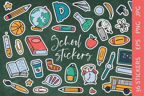 Premium Vector Vector Set Of School Stickers Printable, 52% OFF