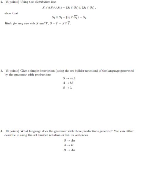 Solved 2 15 Points Using The Distributive Law