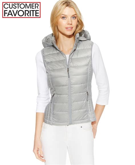 Lyst 32 Degrees Hooded Packable Down Vest In Gray