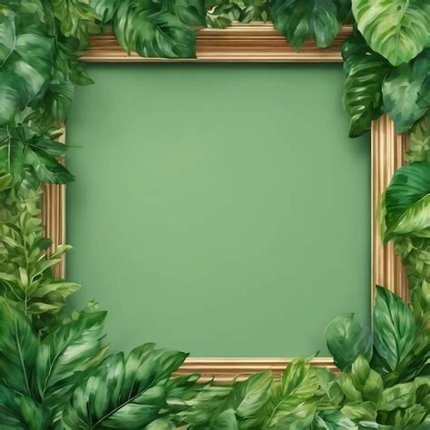 greenery frame  watercolor green premium ai generated image