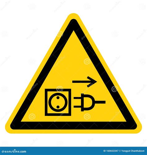 Warning Pull Plug Symbol Signvector Illustration Isolated On White