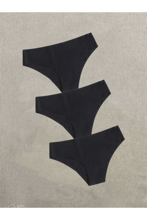Adeniz Kad N Siyah Ten Paket Diki Siz Lazer Kesim Iz Yapmaz Likral Bikini Slip K Lot Fiyat