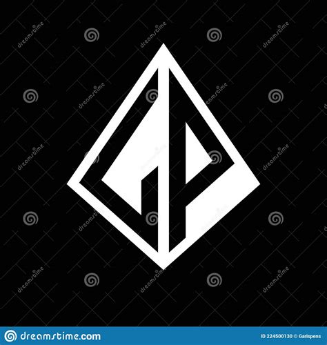 Lp Logo Letters Monogram With Prisma Shape Design Template Stock Vector