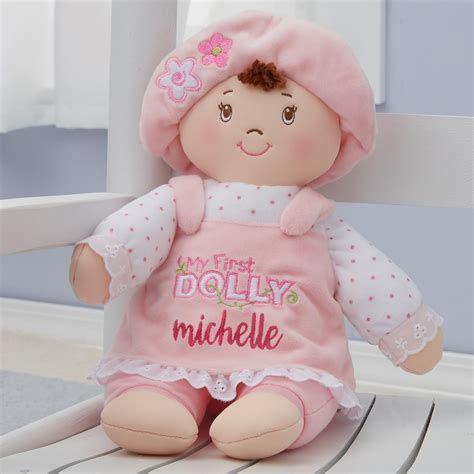 Embroidered My First Brunette Baby Doll By Baby Gund Etsy