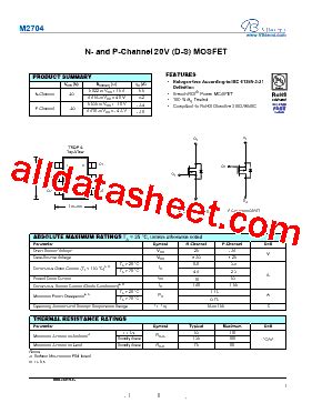 M2704 Datasheet(PDF) - VBsemi Electronics Co.,Ltd