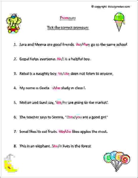 Pronouns Worksheets For 2nd Grade Your Home Teacher Worksheets Library