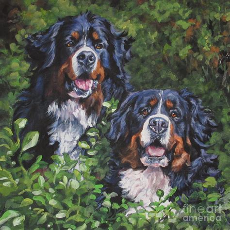 Bernese Mountain Dogs Painting By Lee Ann Shepard Fine Art America