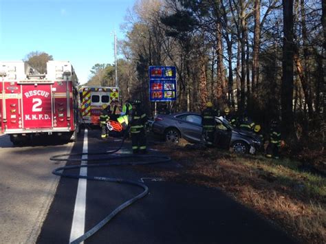 Car crash on I-64 westbound in Newport News