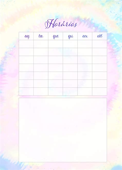 Planner Professor Tie Dye Horarios Fazendo A Nossa Festa