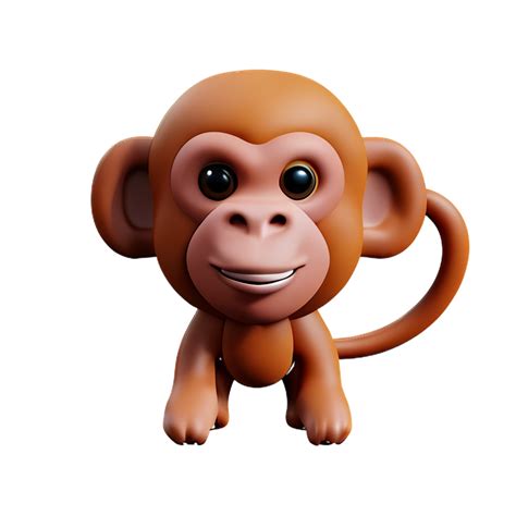 Monkey 3d Rendering Icon Illustration 28602259 Png