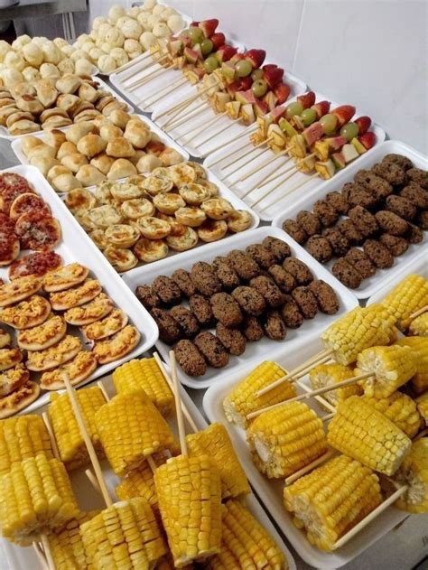 An Assortment Of Food Items Displayed On Trays