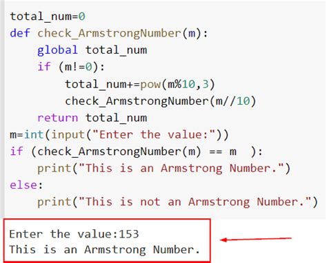 Armstrong Number In Python Python Guides