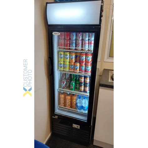 Bottle Cooler Upright 232 Litres Hinged Glass Door Blackwhite Adexa