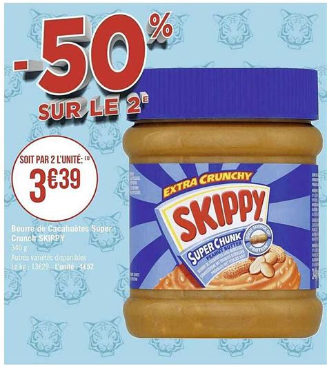 Offre Beurre De Cacahuètes Super Crunch Skippy chez Geant