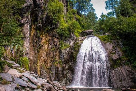 Alpine Waterfall in Mountain Stock Photo - Image of outdoors, landscape ...