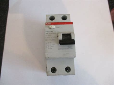 ABB FH202 AA 25 AMP 30mA 2CSF202006R1250 2 POLE RCD CIRCUIT BREAKER