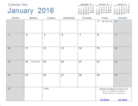 Free calendar templates